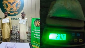 سیالکوٹ ایئرپورٹ پر اے این ایف کی بڑی کارروائی: بین الاقوامی منشیات اسمگلنگ گروہ کے دو کارندے گرفتار